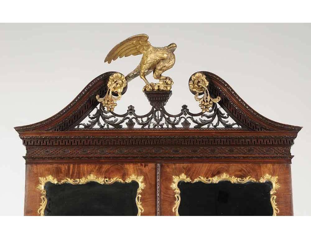 Period Chippendale Figured Mahogany Secretary Bookcase, circa 1765 In Excellent Condition In Essex, MA
