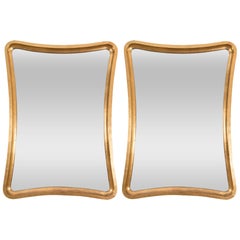 Pair of Giltwood Wavy Mirrors