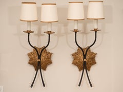 Pair of Gilt Iron Sconces