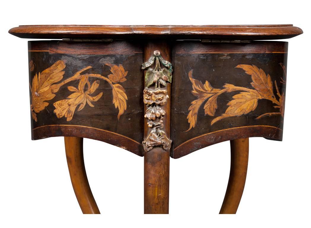 Rare French Art Nouveau Marquetry Table by Charles Guillaume Diehl, circa 1878 1