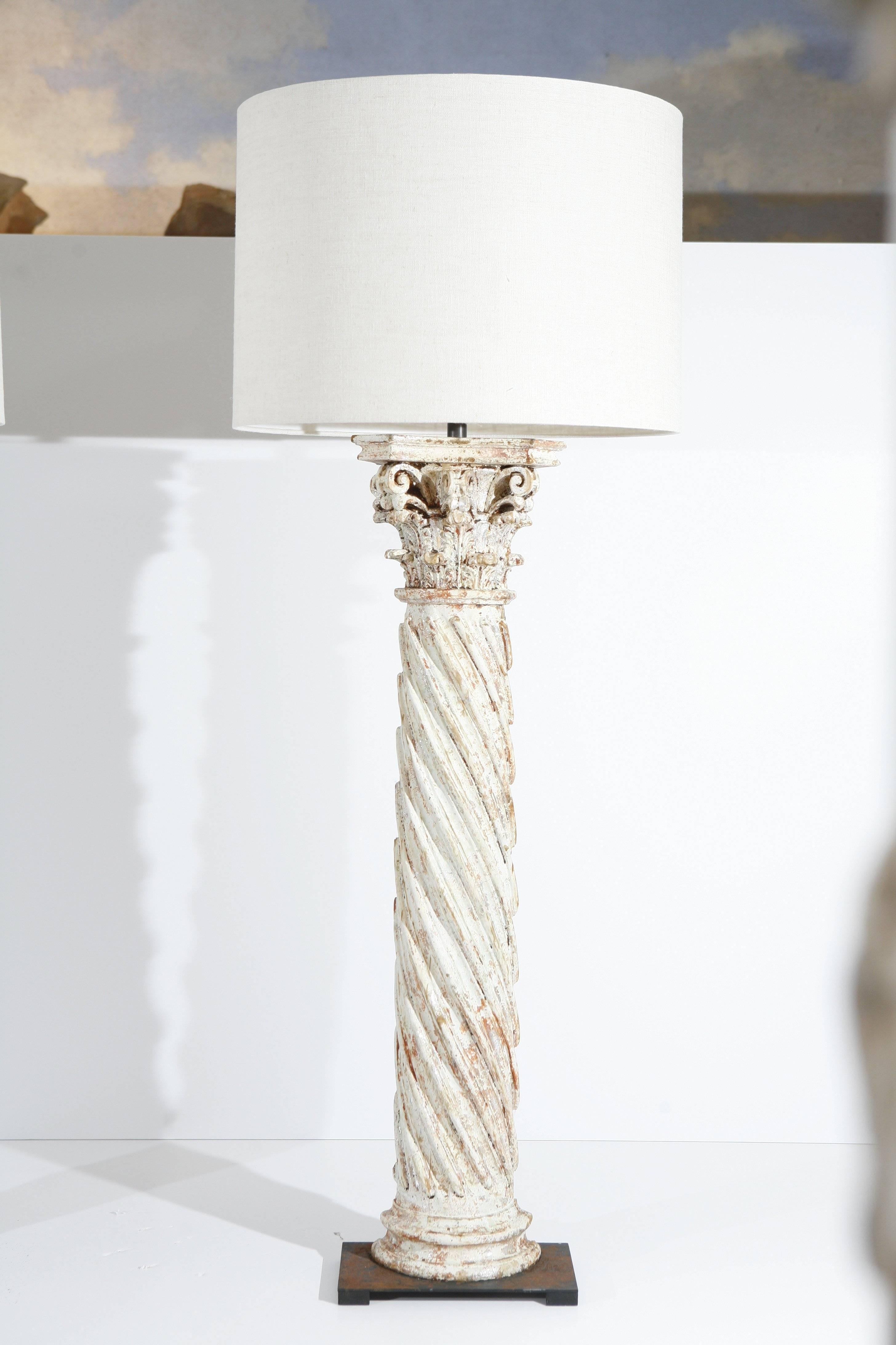 French Pair of Half Column Floor Lamps