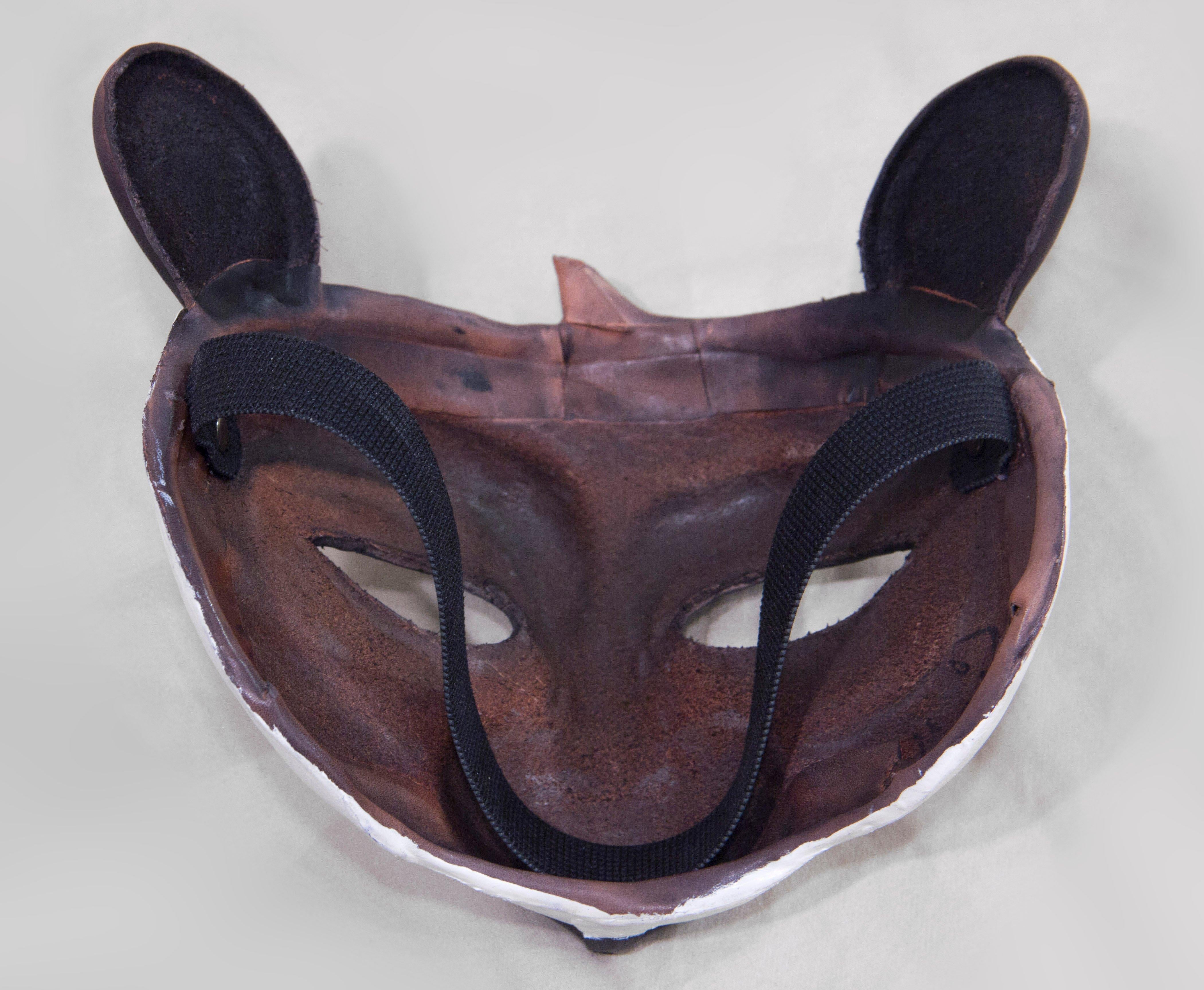 Leather Panda Mask In New Condition In Brooklyn, NY