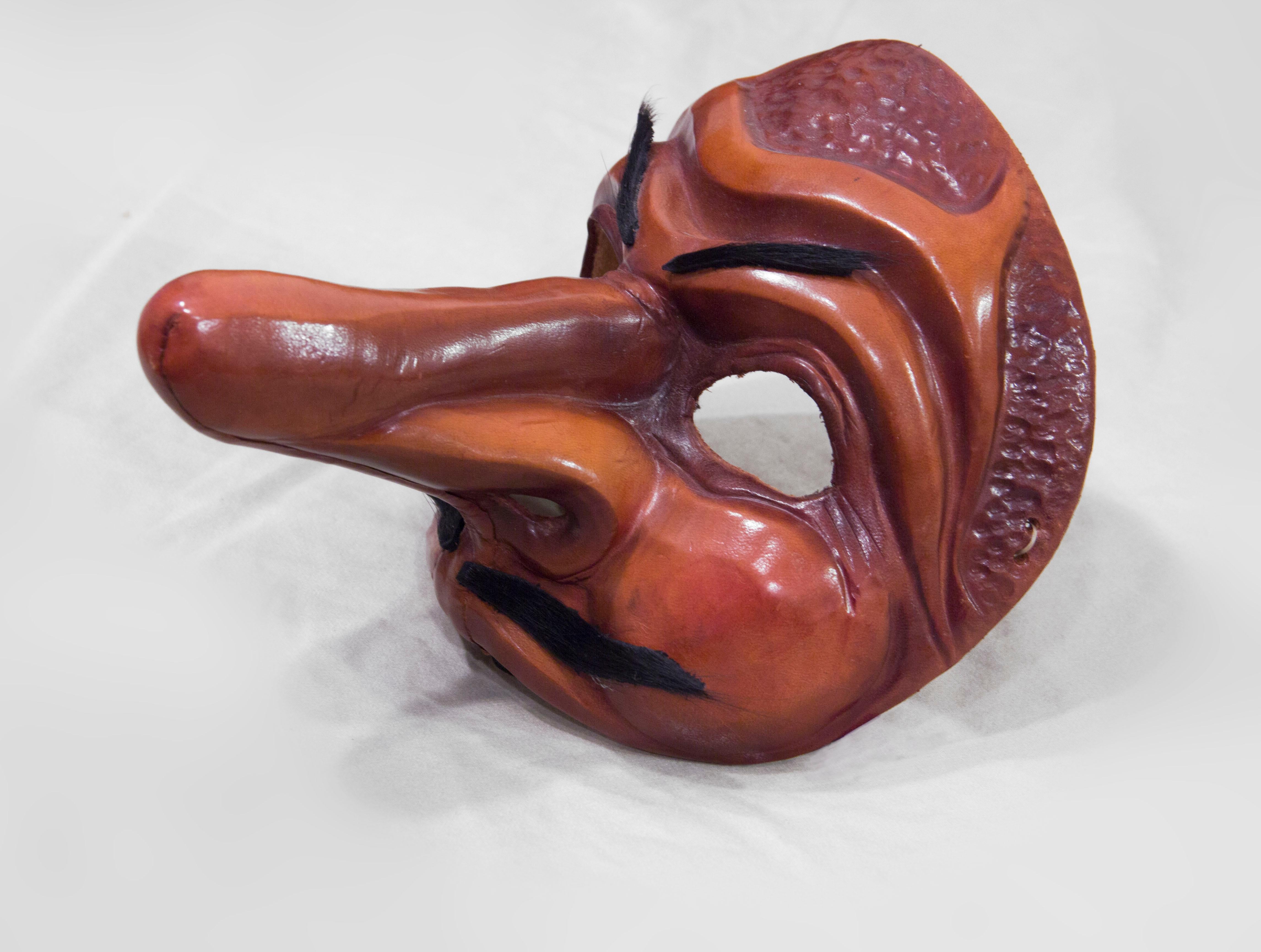 Brown Leather Capitano Mask
