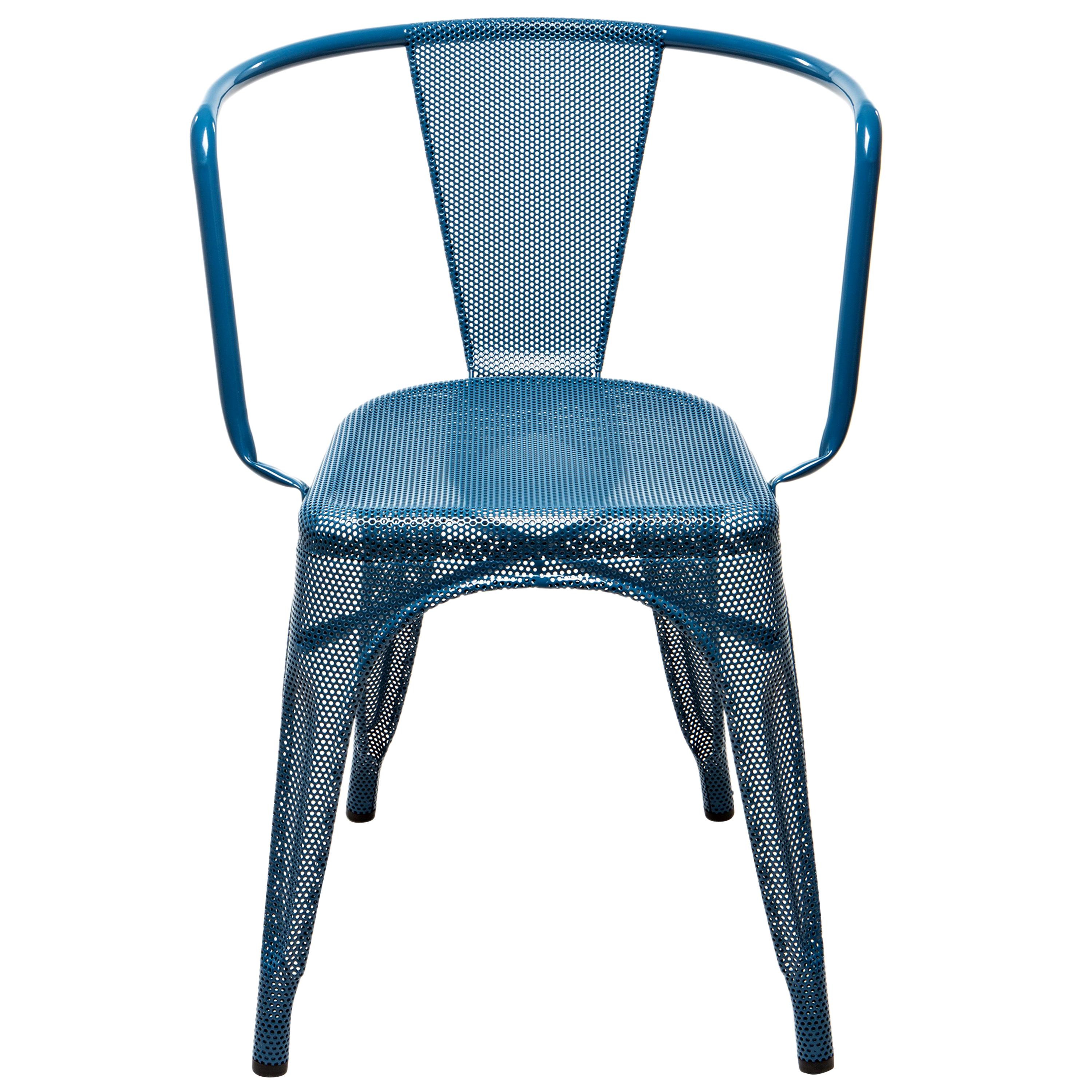 For Sale: Blue (Bleu Ocean) A97 Perforated Armchair in Essential Colors by Chantal Andriot & Tolix