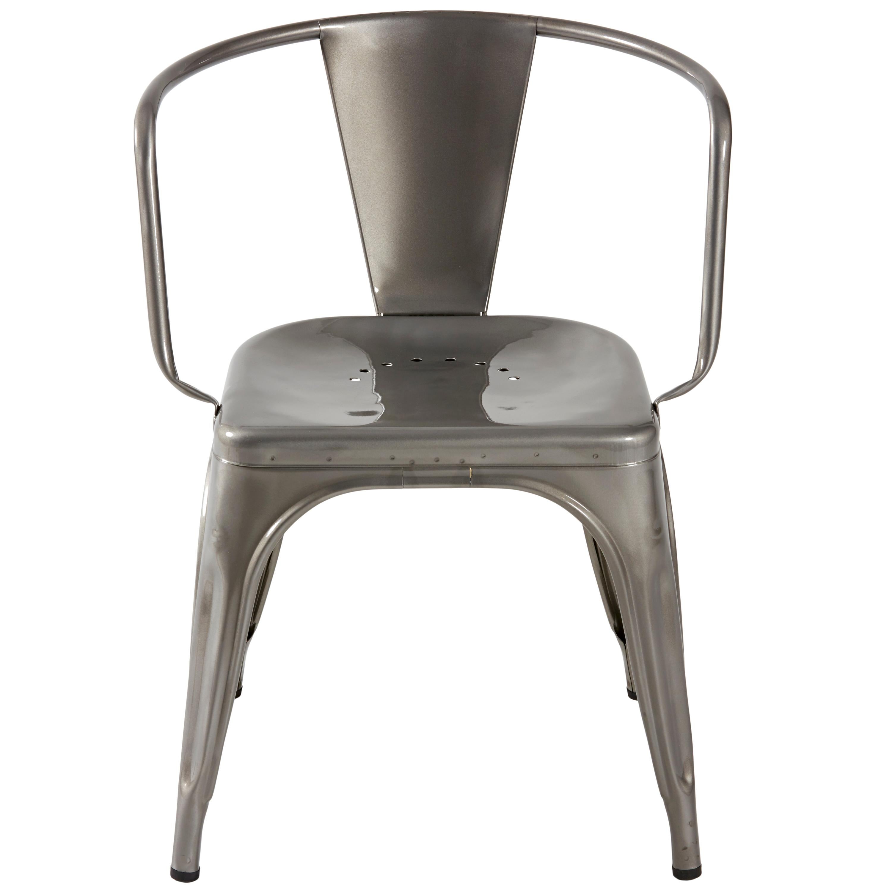 For Sale: Gray (Vernis Brilliant) AC16 Armchair Indoor in Essential Colors by Chantal Andriot & Tolix