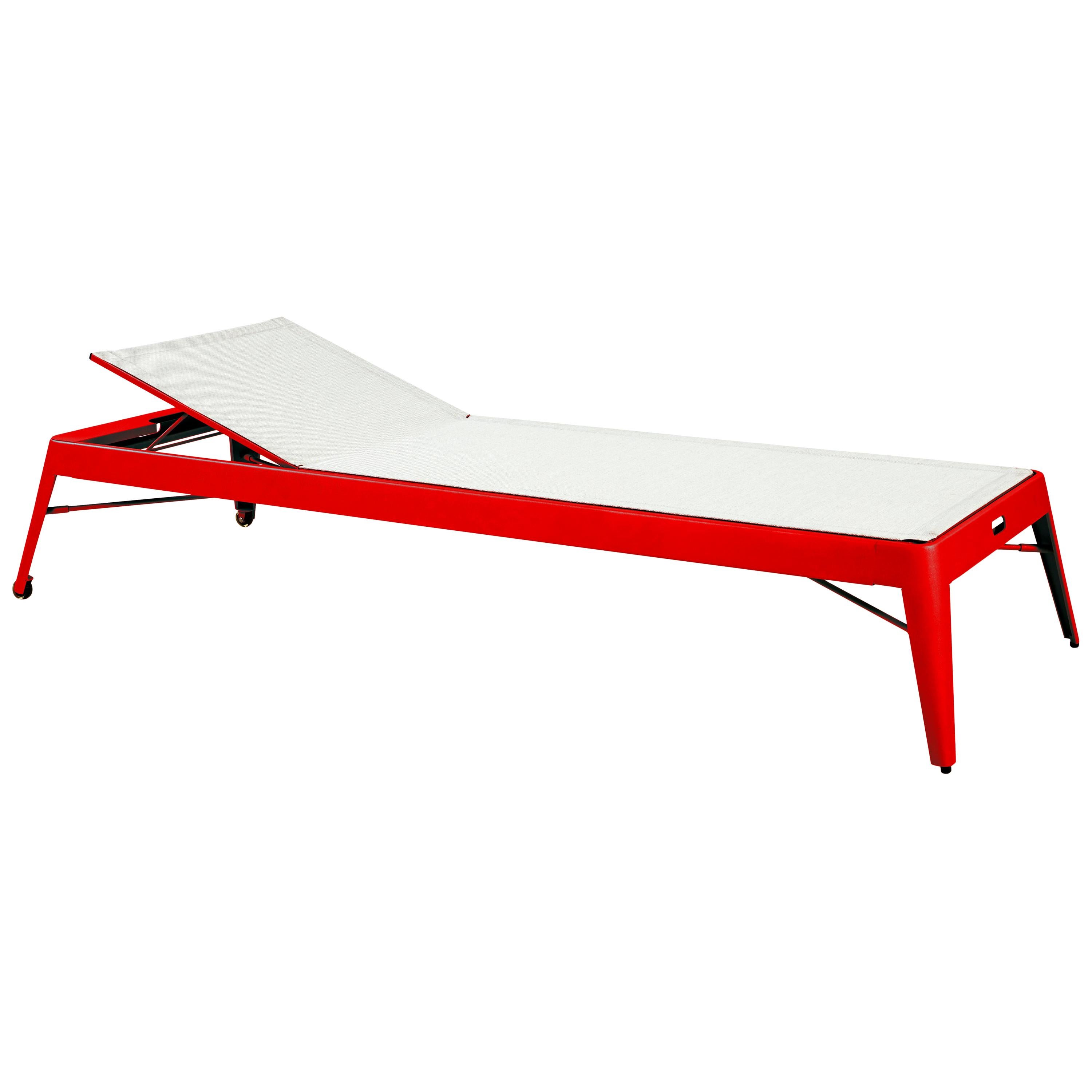 For Sale: Red (Poivron) Azur Sunbed in Essential Colors by Frederic Gaunet & Tolix