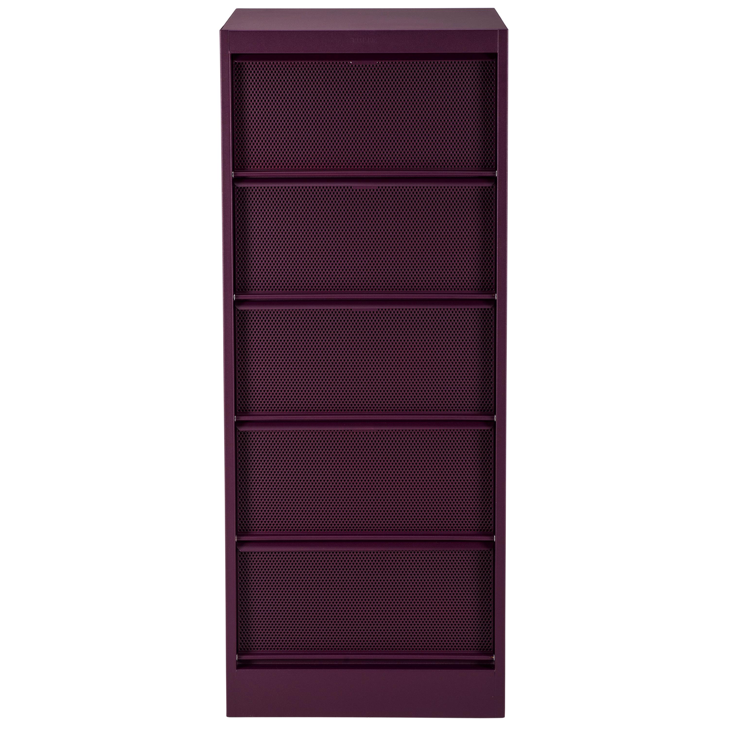 For Sale: Purple (Aubergine) CC5 Perforated Industrial Cabinet in Pop Colors by Xavier Pauchard & Tolix