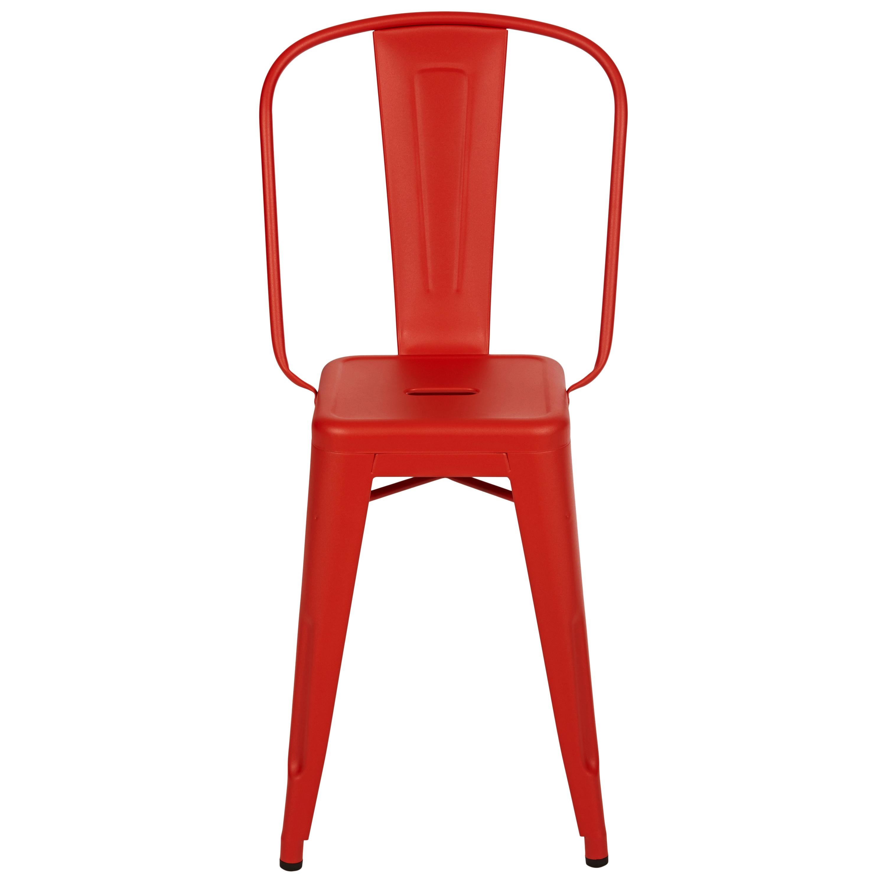 For Sale: Red (Poivron) HGD Stool 65 with High Back in Essential Colors by Tolix