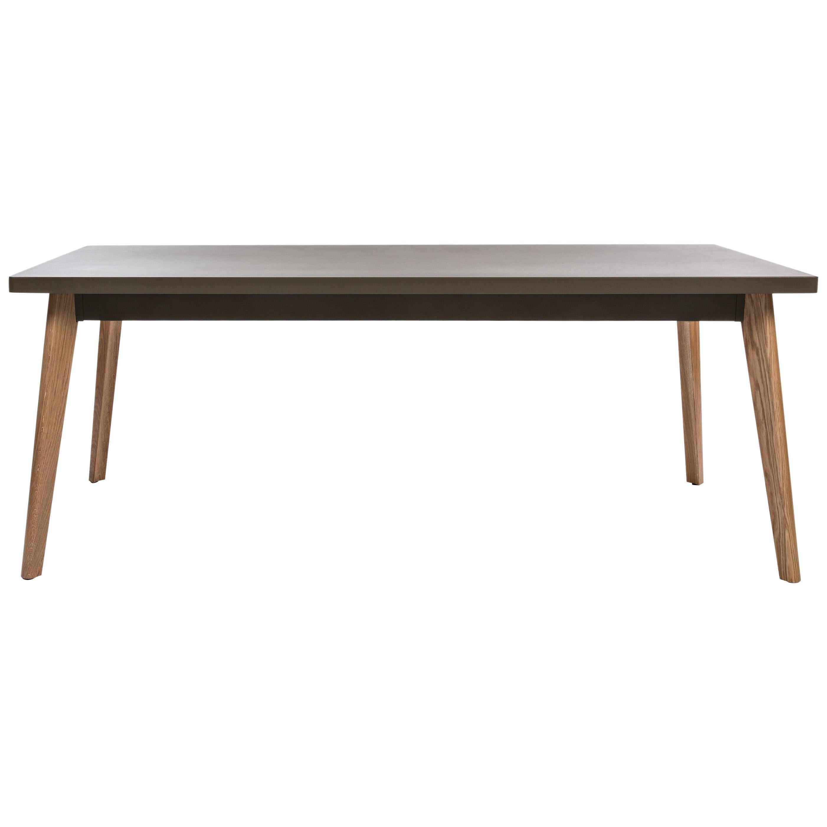 For Sale: Brown (Chocolat Noir) 55 Medium Table 80x190 with Wood Legs  by Jean Pauchard & Tolix