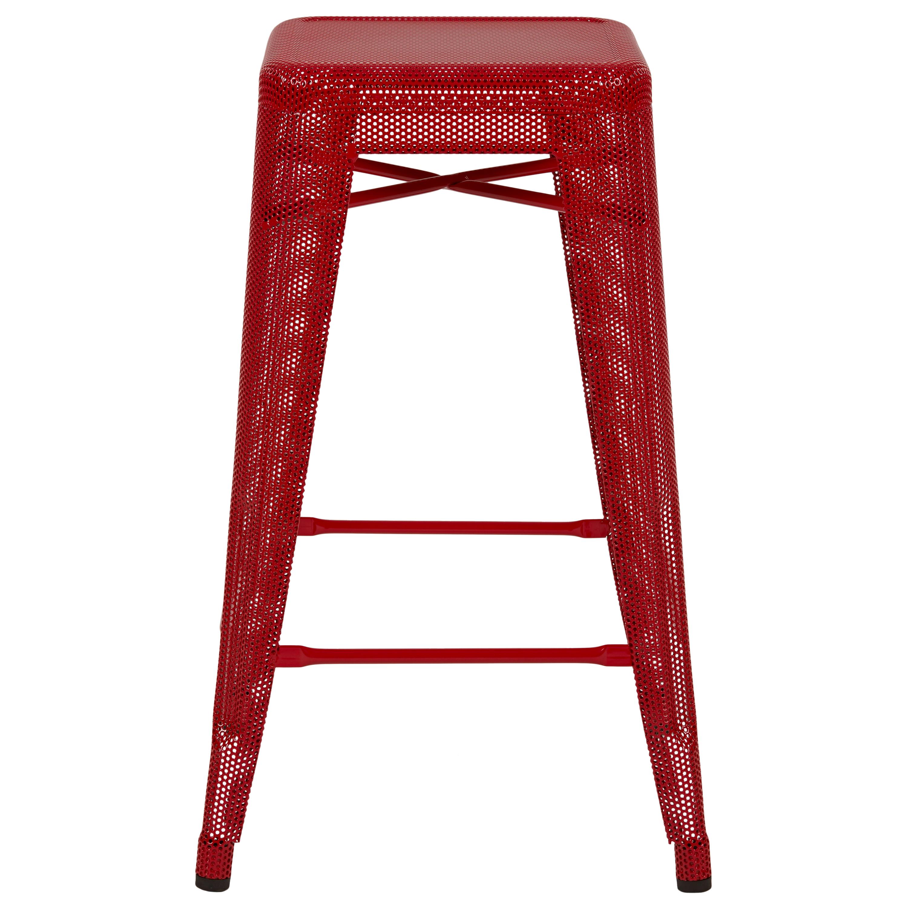 For Sale: Red (Piment) H Stool Perforated 65 in Essential Colors by Chantal Andriot and Tolix