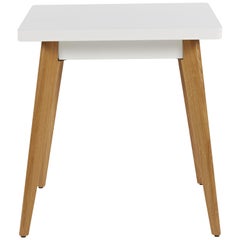 55 Square Side Table with Wood Leg 70x70 by Jean Pauchard & Tolix