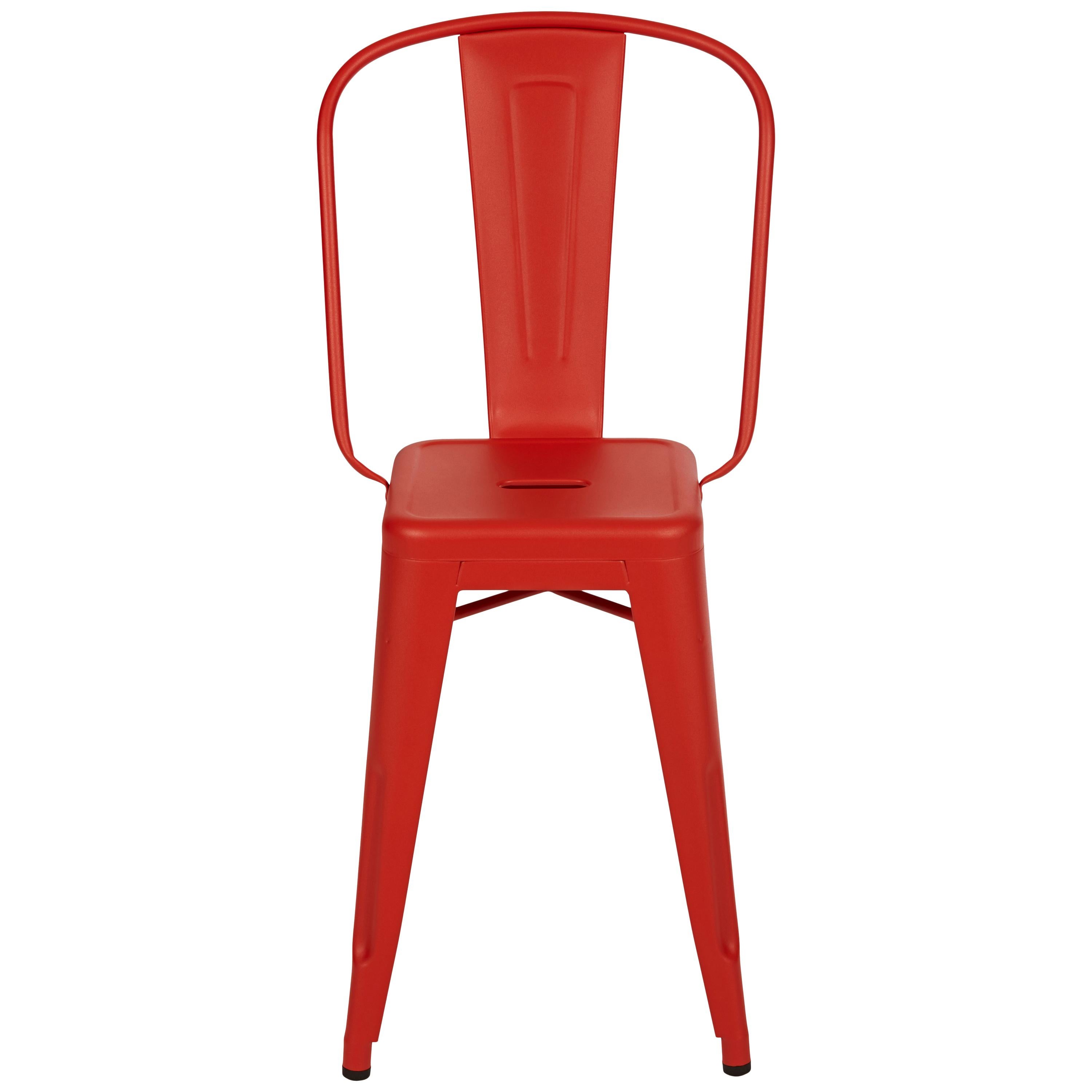 For Sale: Red (Poivron) HGD Stool 55 with High Back in Essential Colors by Tolix