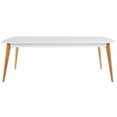 55 Table 95x200 with Wood Legs in Essential Colors by Jean Pauchard & Tolix
