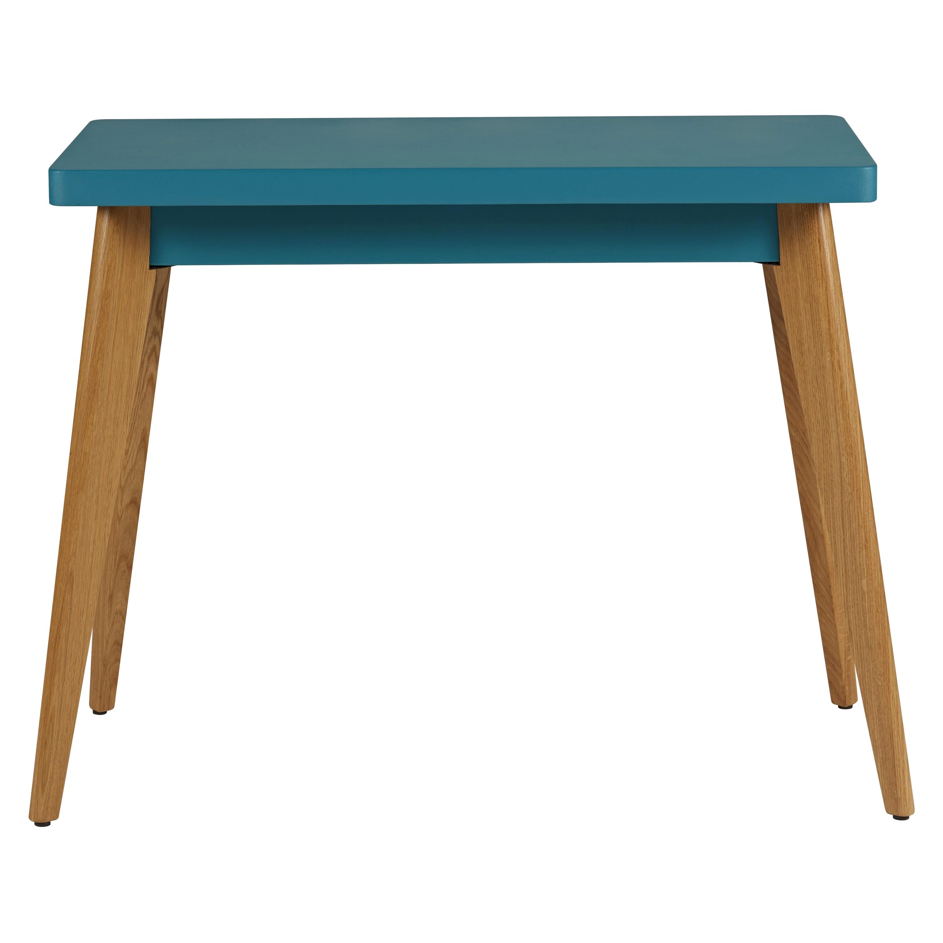 For Sale: Green (Vert Canard) 55 Console Table with Wood Legs in Pop Colors by Jean Pauchard & Tolix
