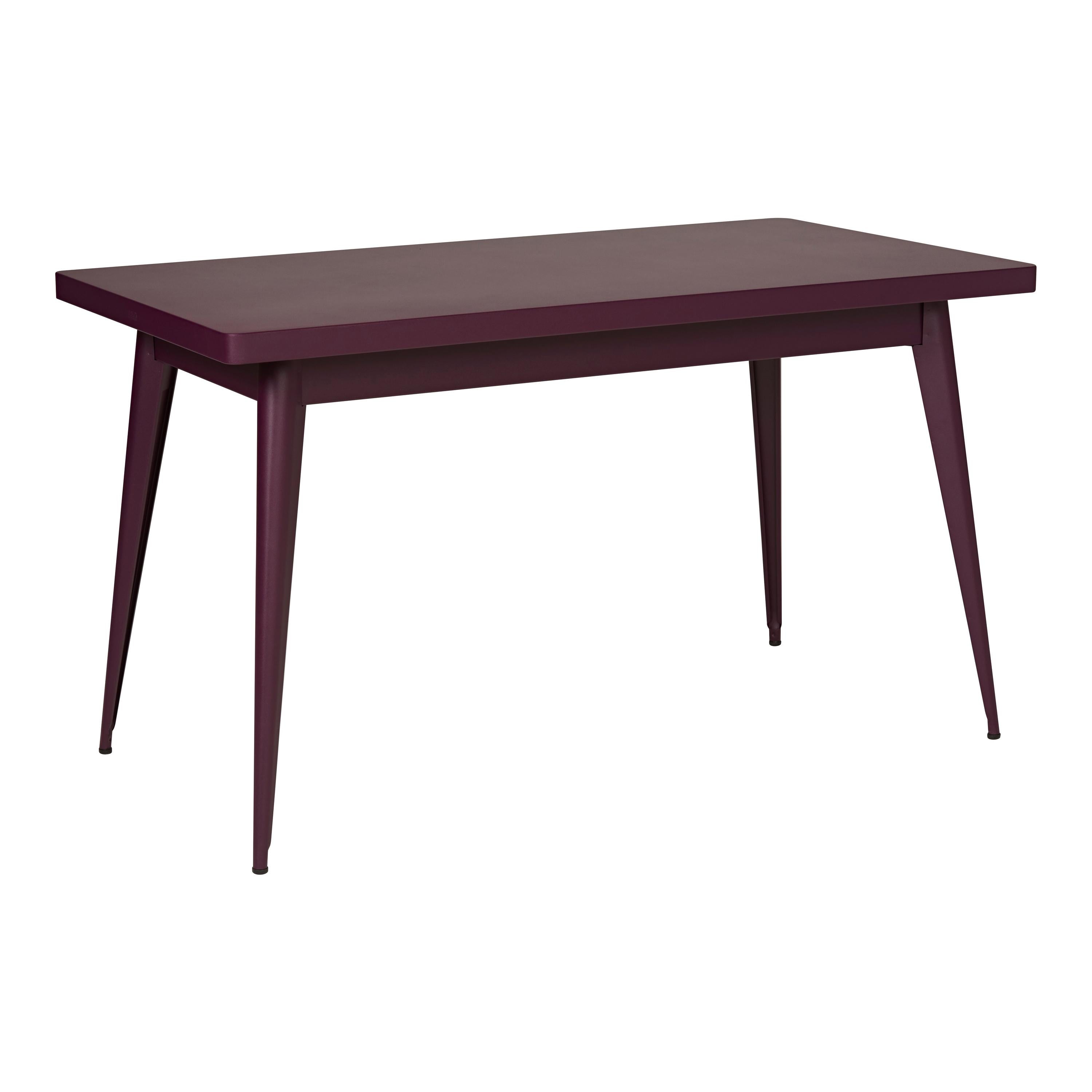 For Sale: Purple (Aubergine) 55 Small Table in Pop Colors by Jean Pauchard & Tolix
