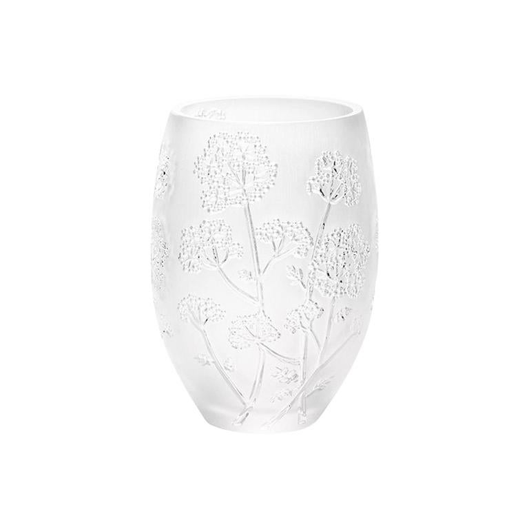 For Sale: Clear Medium Ombelles Vase in Crystal Glass by Lalique 2