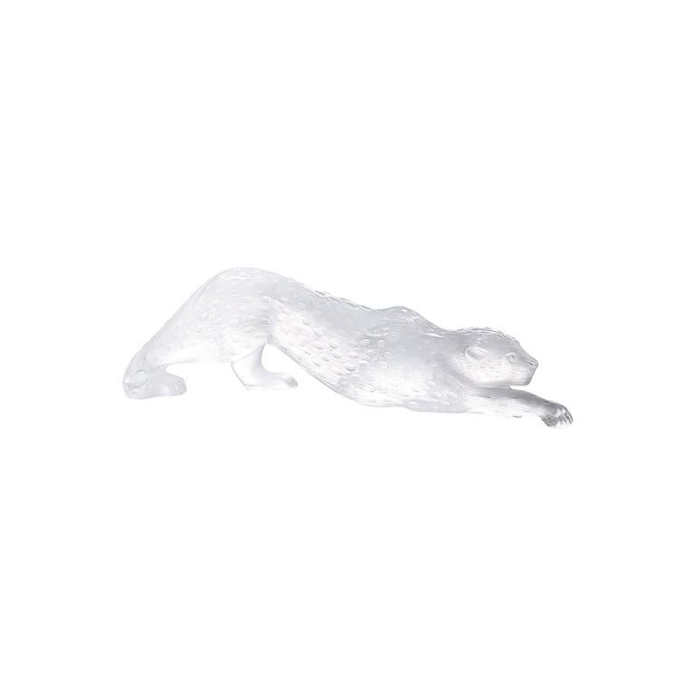Large Zeila Panther Sculpture in Crystal Glass by Lalique