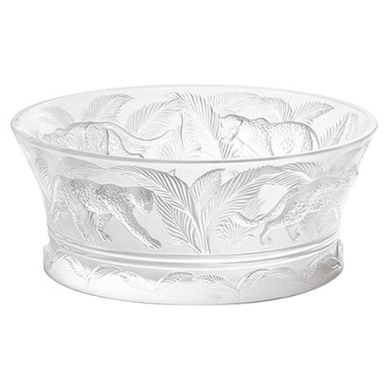 For Sale: Clear Jungle Bowl in Crystal Glass by Lalique