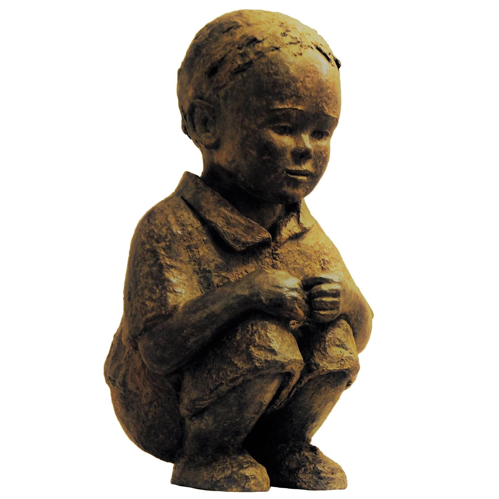 L'enfant curieux - Bronze d'I Isabelle Levesque 