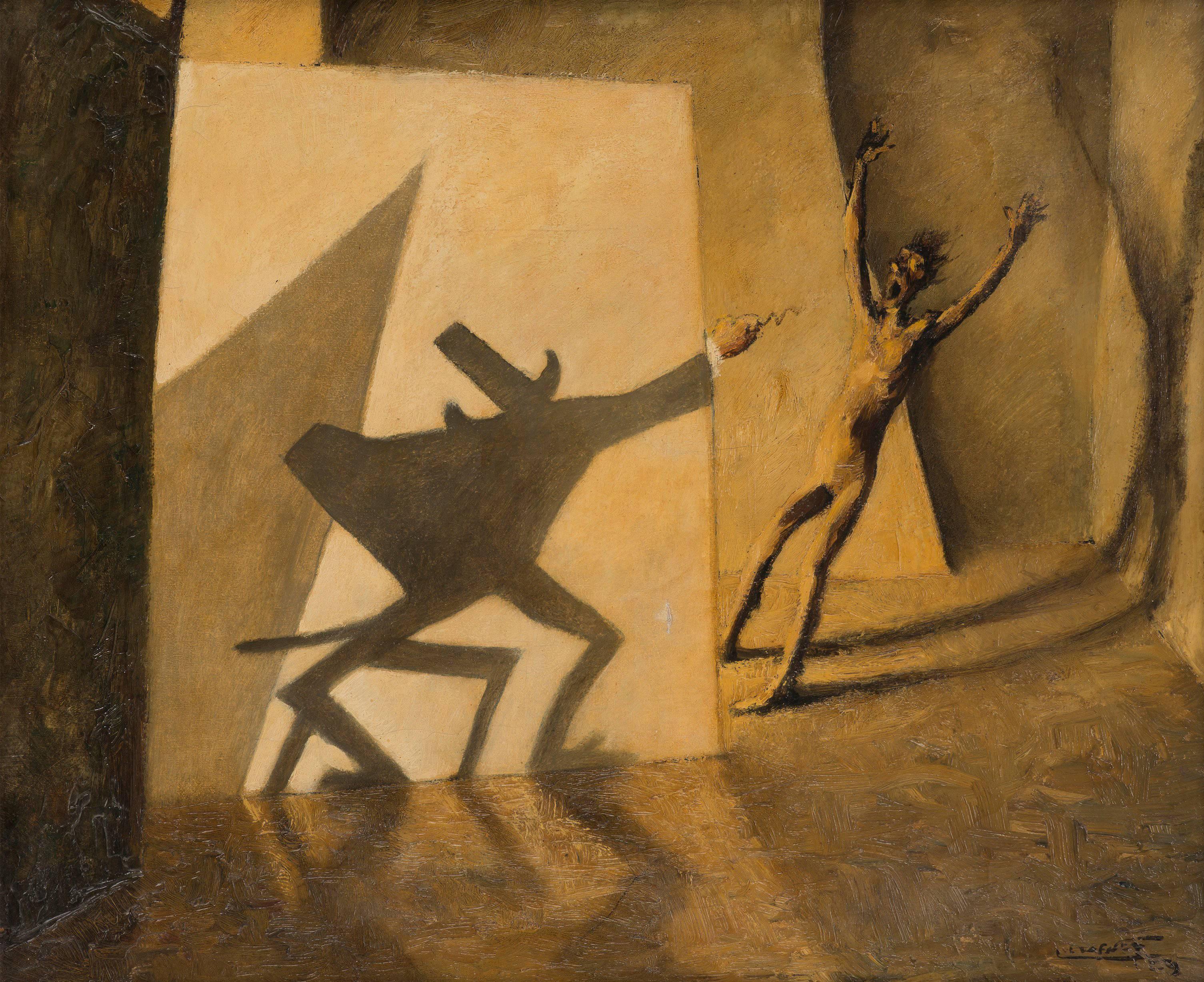 Luc Lafnet Interior Painting - Shadow Theater, 1929