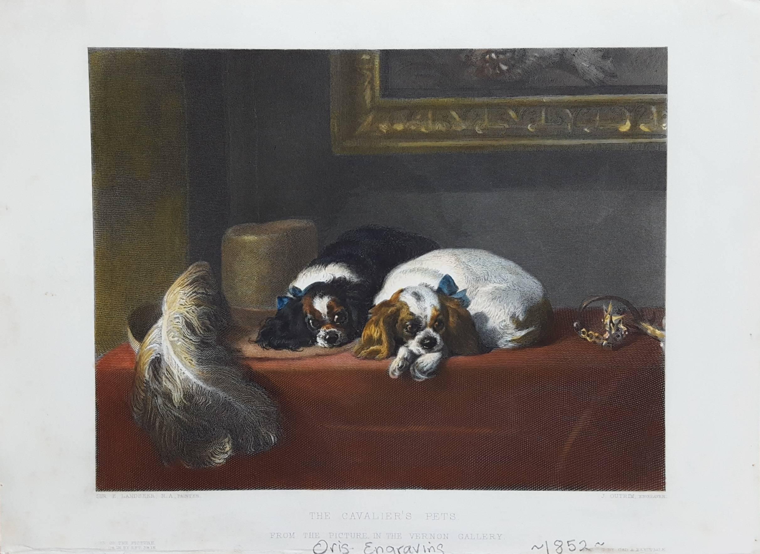 The Cavalier's Pets - Print by Sir Edwin Henry Landseer