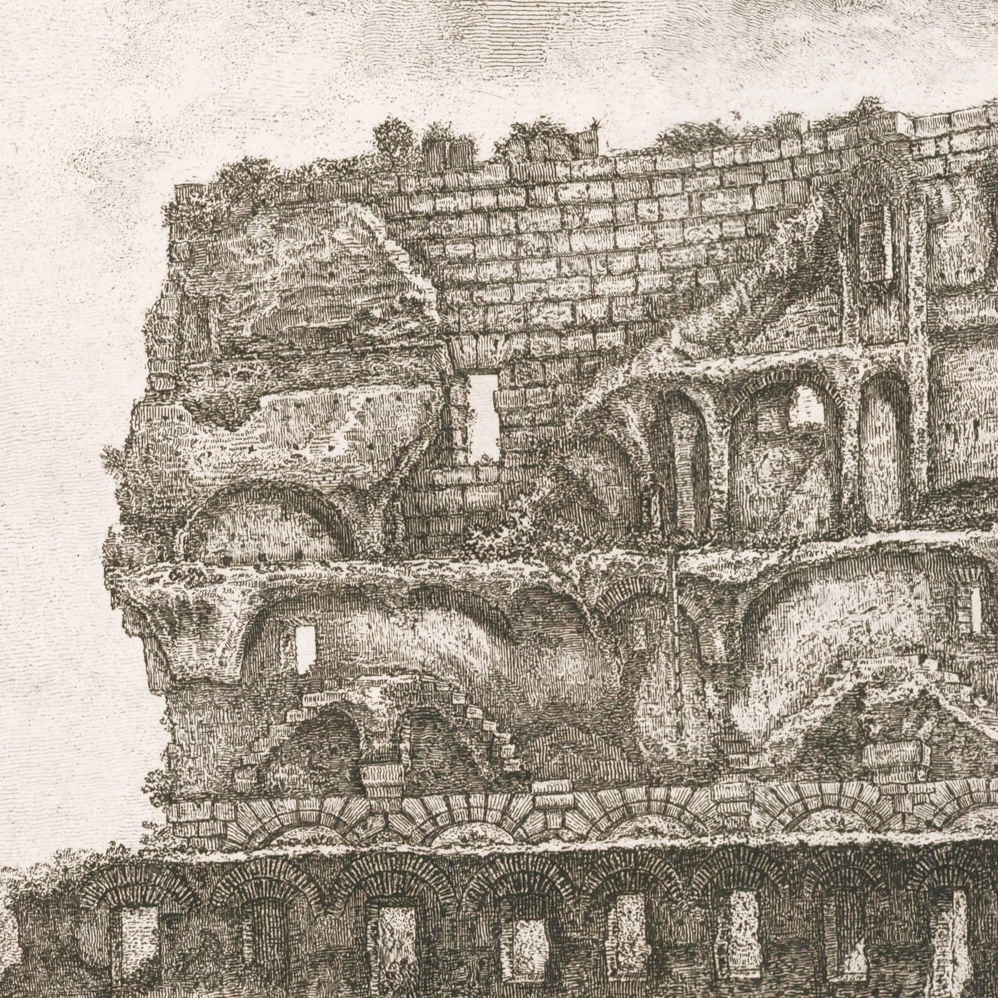 Ansicht des Innenraums des Colosseums von Francesco Piranesi, 1835 im Angebot 1