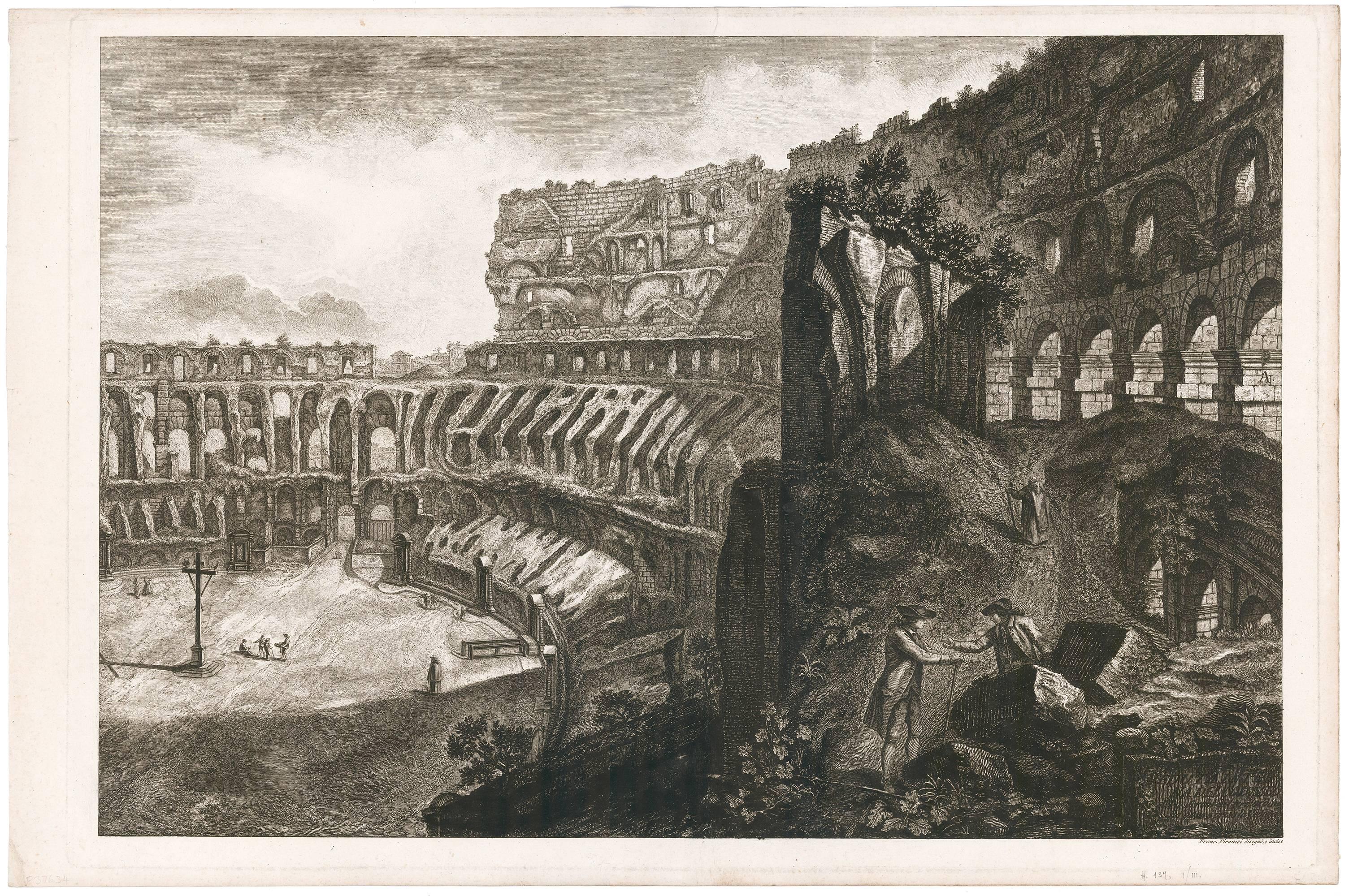 Ansicht des Innenraums des Colosseums von Francesco Piranesi, 1835 im Angebot 5