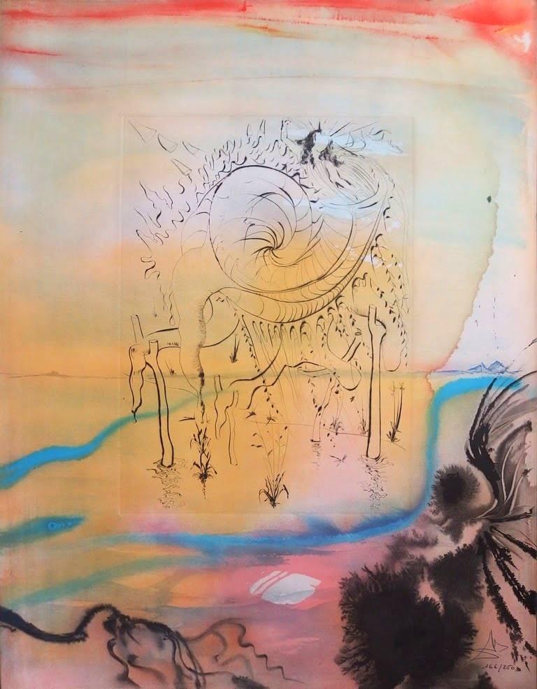 Freud's Moses - Salvador Dali - Rare Portfolio of 10 Hand-Signed Etchings - Brown Figurative Print by Salvador Dalí