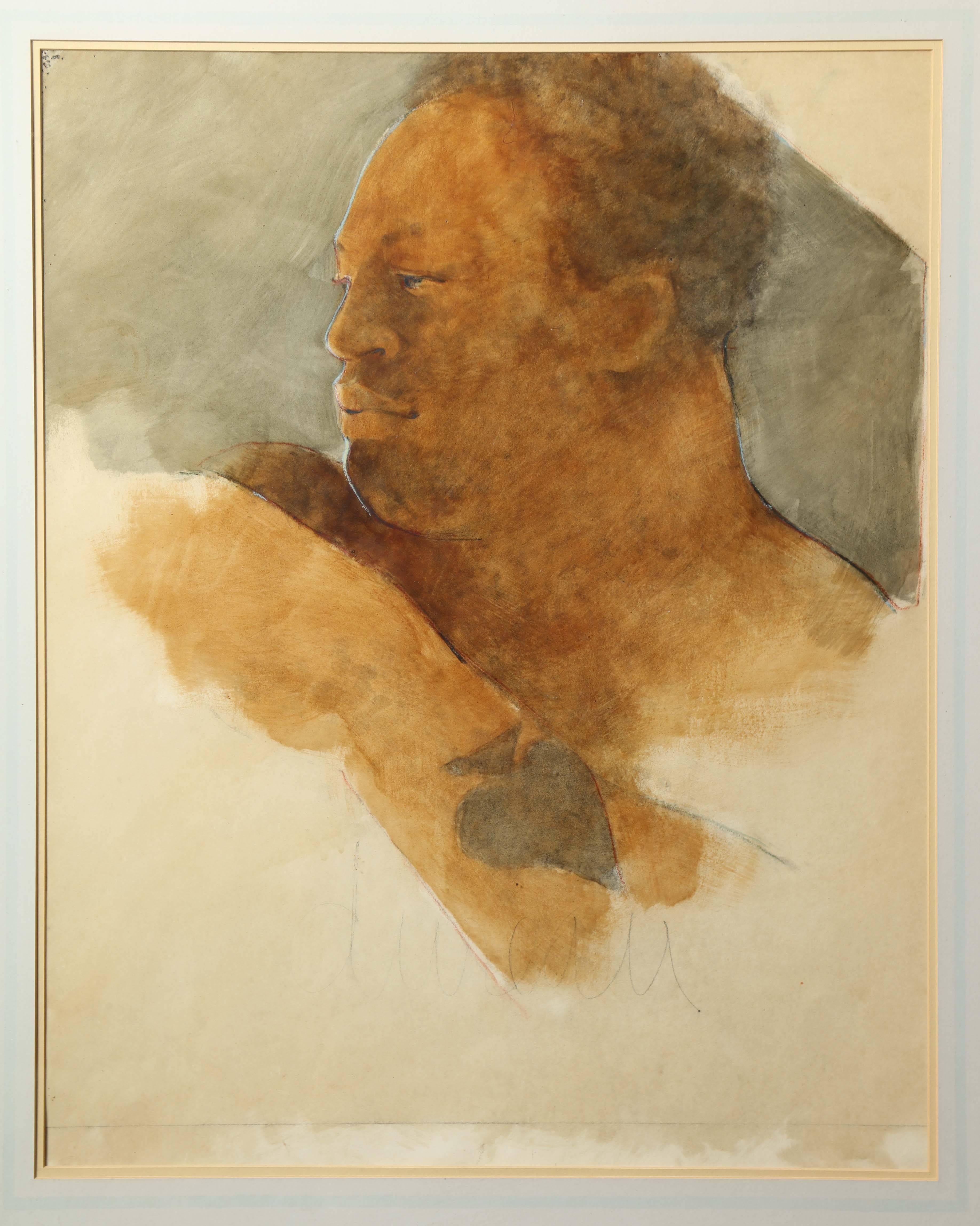 Black Boxer - Painting by George Dureau