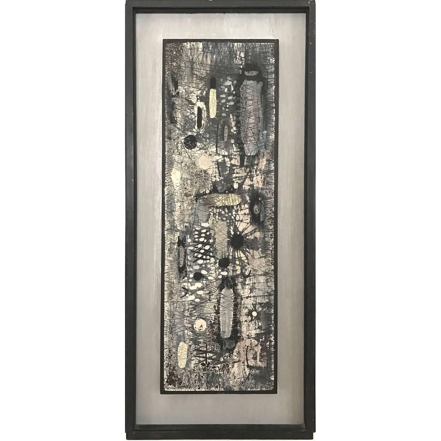 Paul Maxwell Abstract Painting - "Burned Over" Black and White Modern Abstract Oil Painting