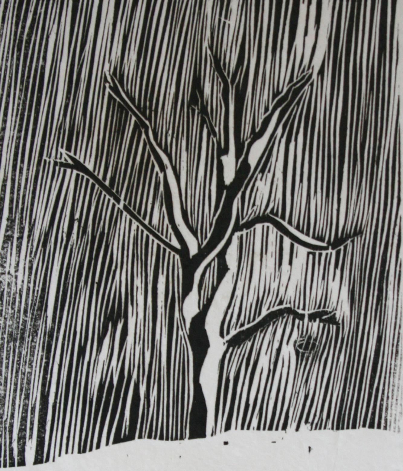 Storm Tree - Black Abstract Print by Jane Martin VonBosse