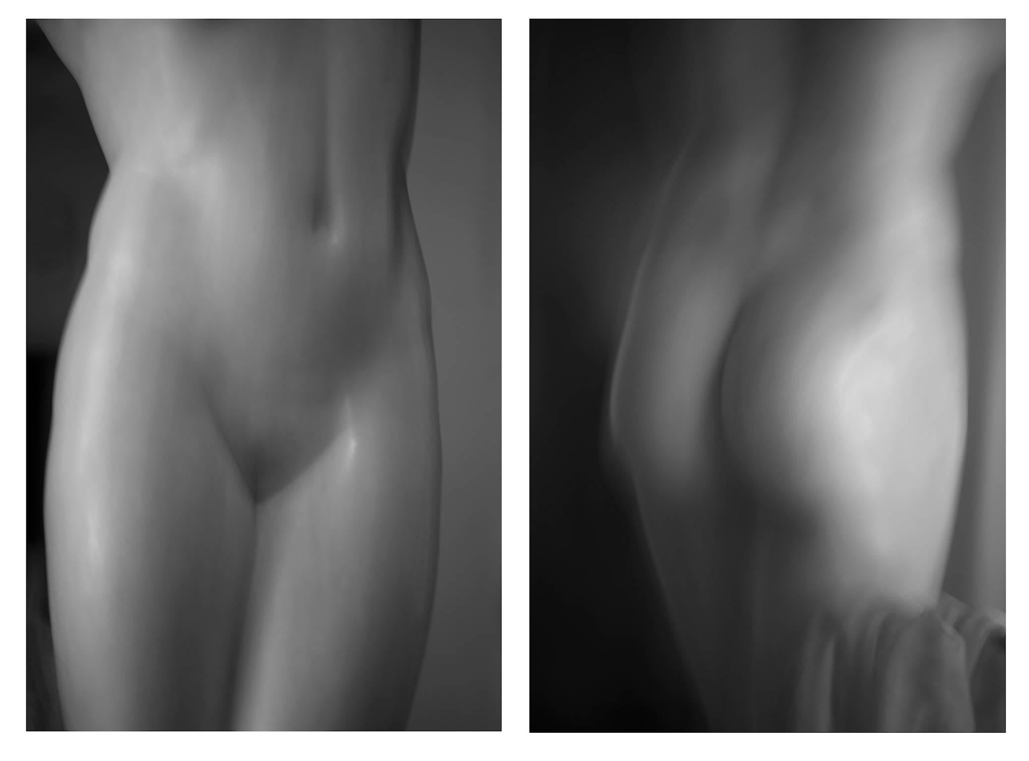 Luca Artioli Nude Photograph - Roman Statue Study 7 and 8, Black and White Nude Diptych Photograph