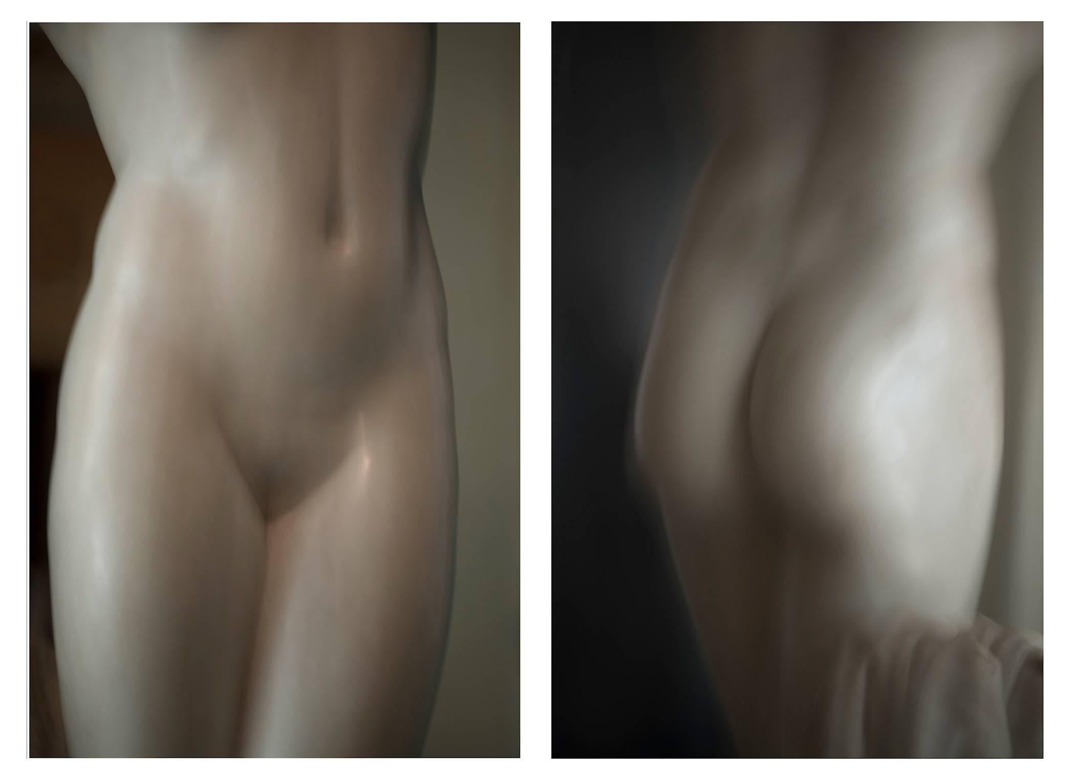 Luca Artioli Nude Photograph - Roman Statue Study 7 & 8, Nude Color Diptych Limited edition  Photograph