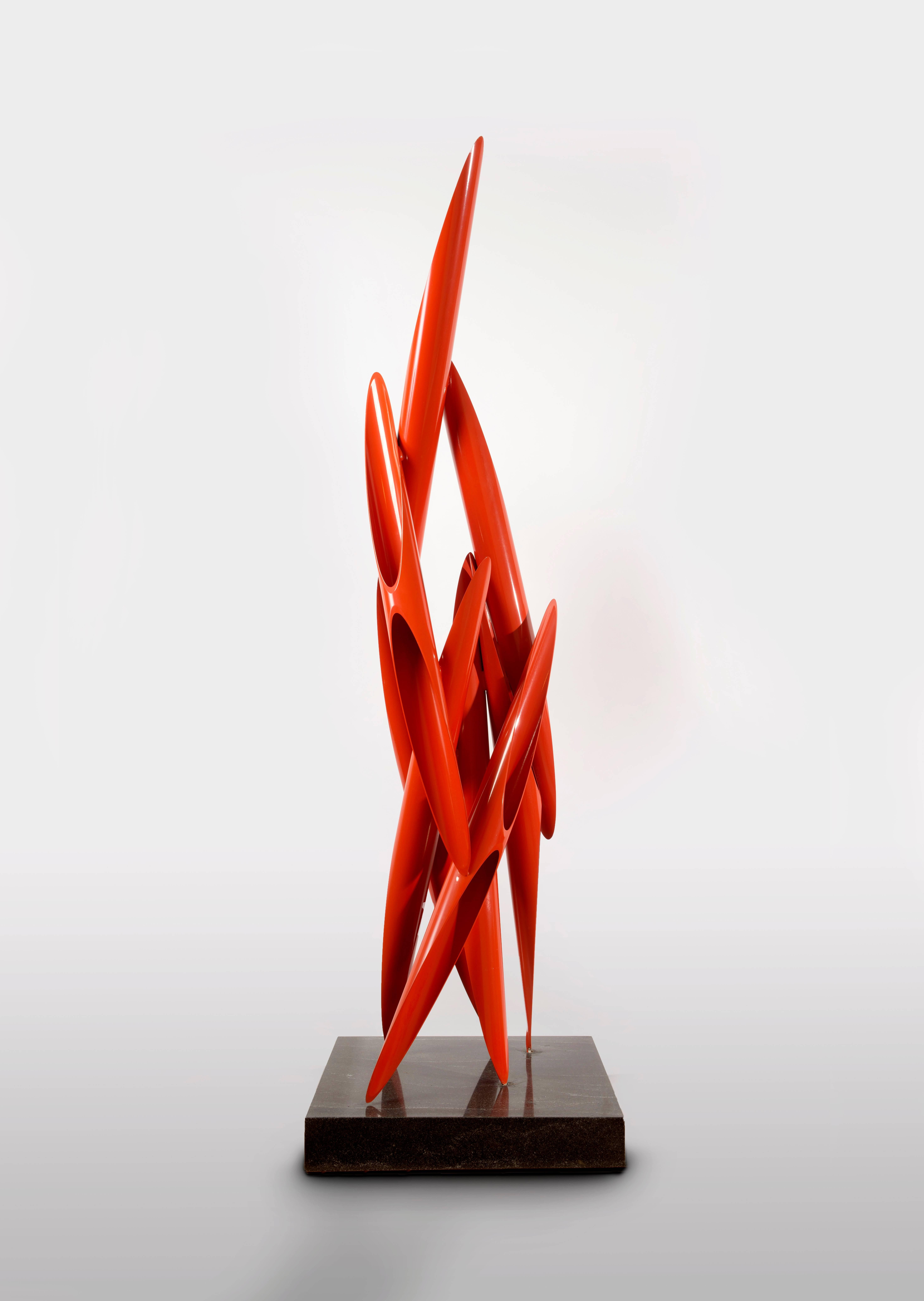 Alexander Liberman Abstract Sculpture - 20th Century Aim Sculpture in Painted Aluminum
