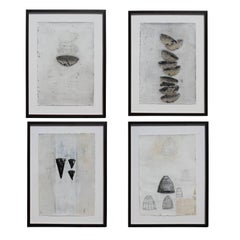 Set of Four Untitled Abstract Mixed Media