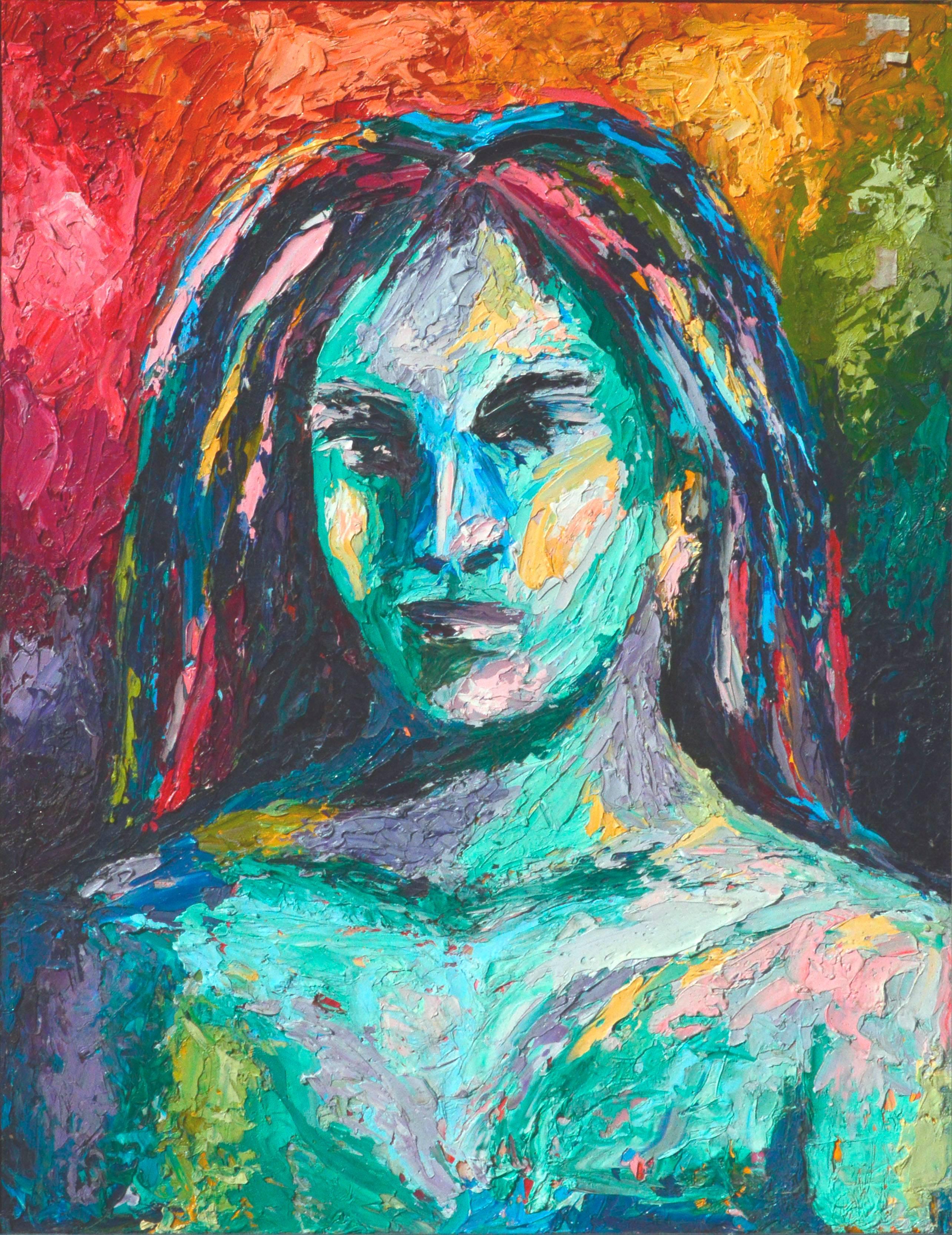 Abstract Portrait - Painting by Beatriz Chavez
