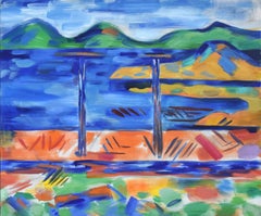Oakland to Tamalpais Views - Fauvist Abstracted Landscape