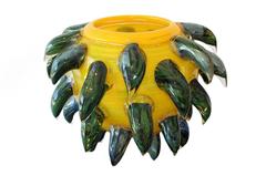 Cadmium Yellow Venetian Series with Green and Silver Prunts