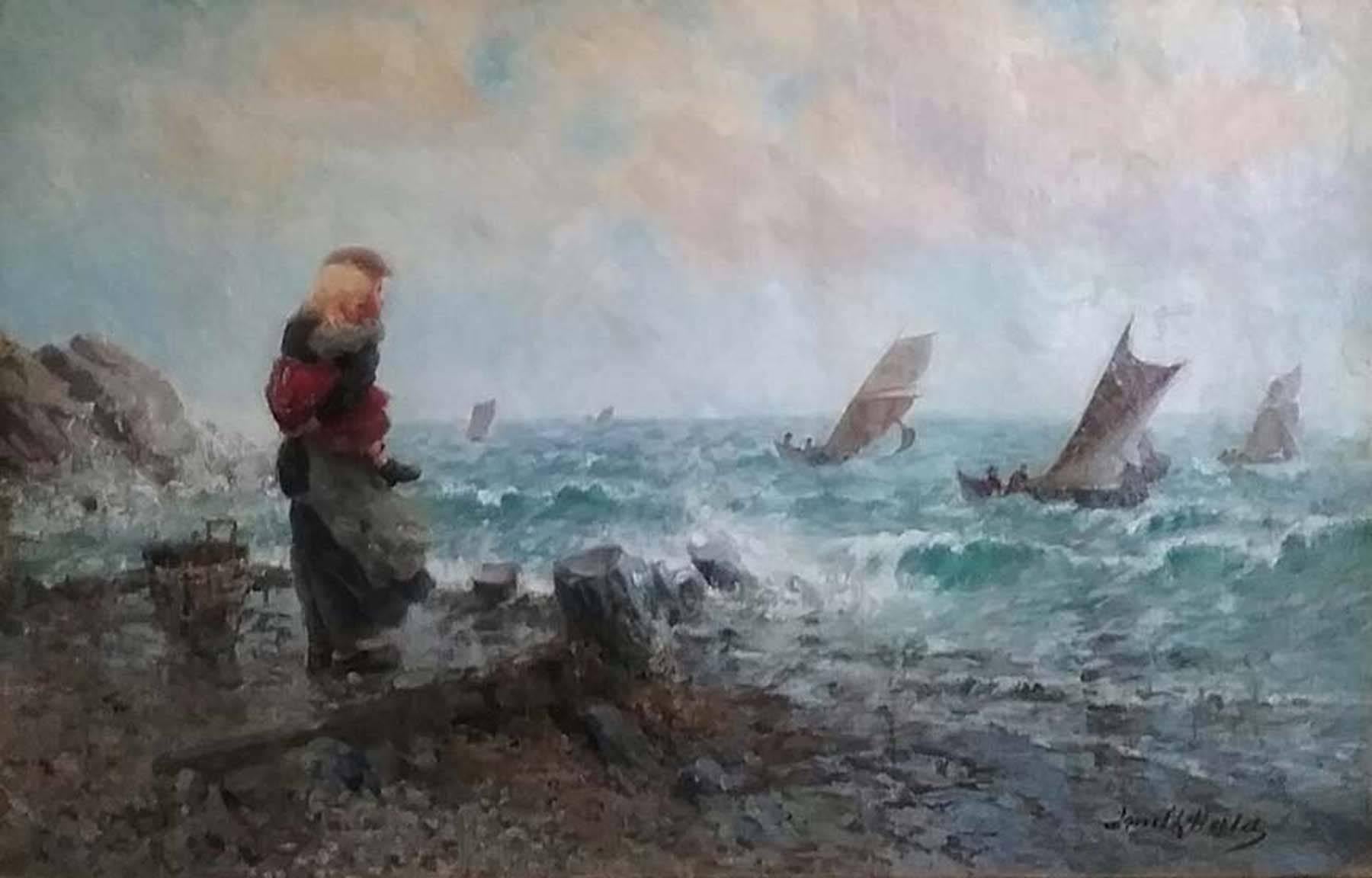 Fridjof Smith Hald Figurative Painting - Looking Out to Sea