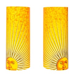 Pair of Small Perspex Table Lamps "Sole" by Barnaba Fornasetti, Italy circa 1995