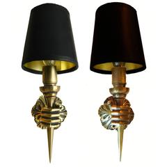 4 Pairs availble of French Sconces  by ARBUS. Priced by pair.