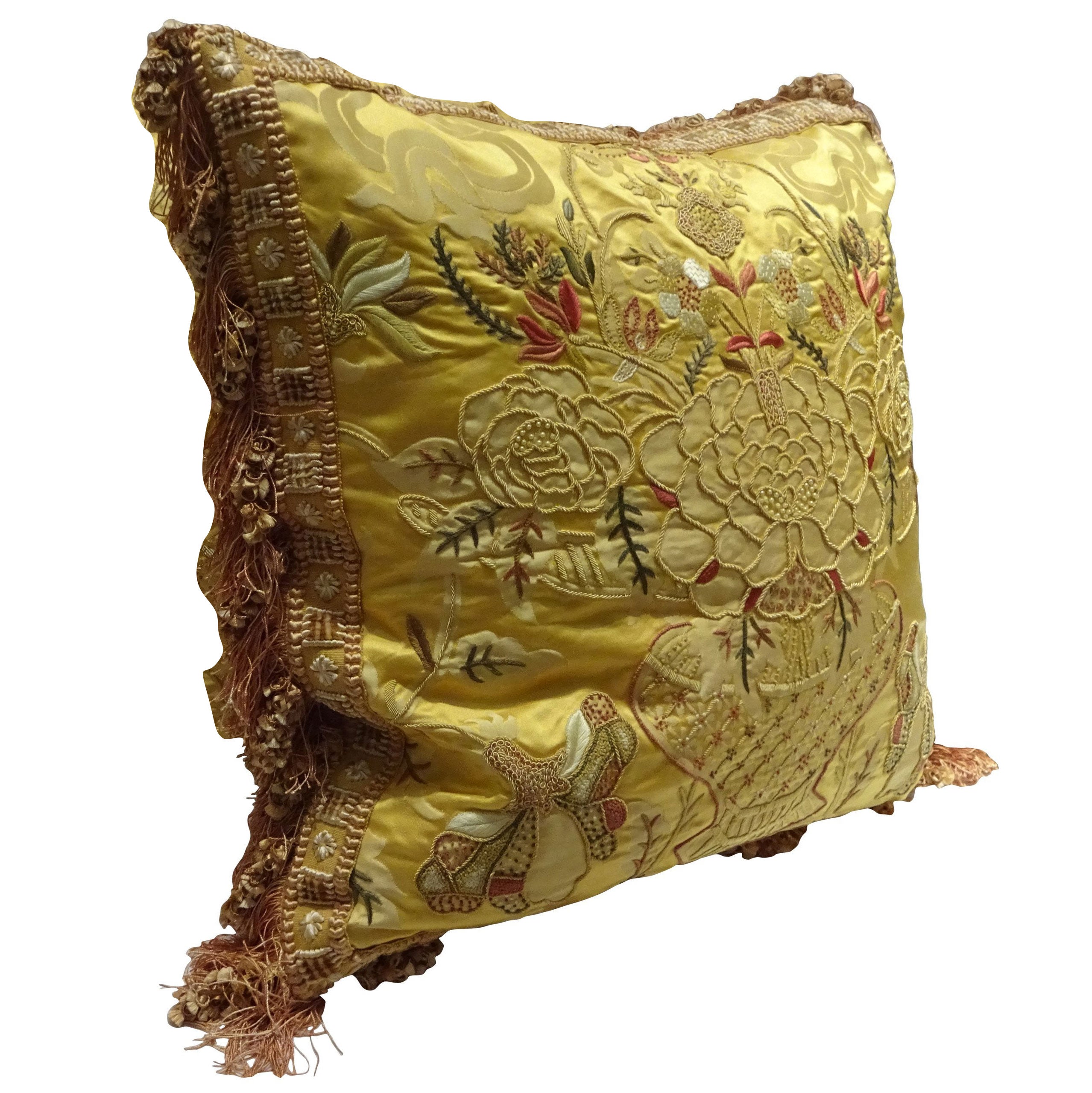 Pair of Vintage Scalamandre Fabric Pillows For Sale at 1stDibs