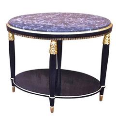 Paul Follot Rarest Coffee Table in Black Lacquered Wood and Pine Gold Leaf