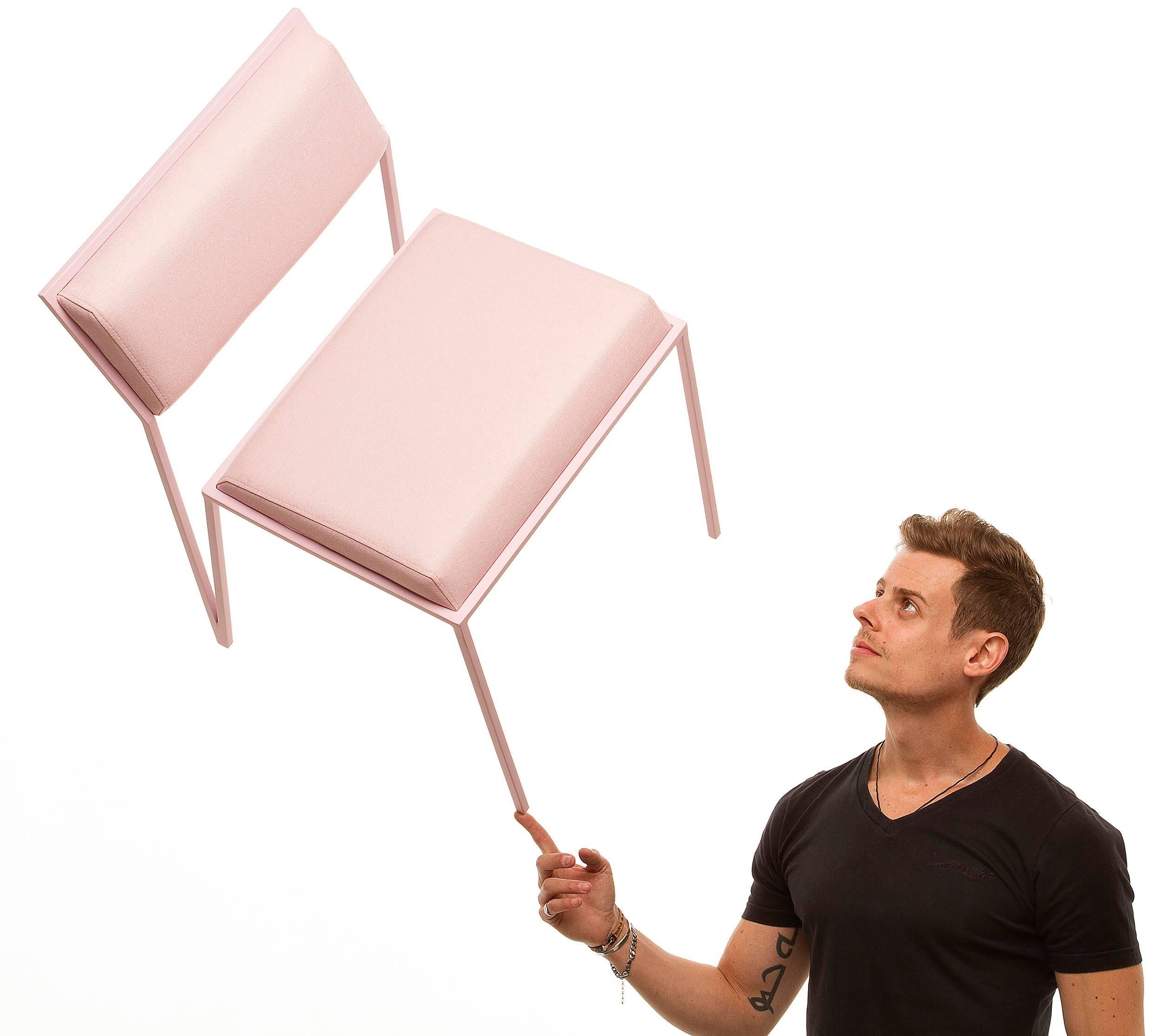 Minimalist Chair in Steel, Brazilian Contemporary Style 2