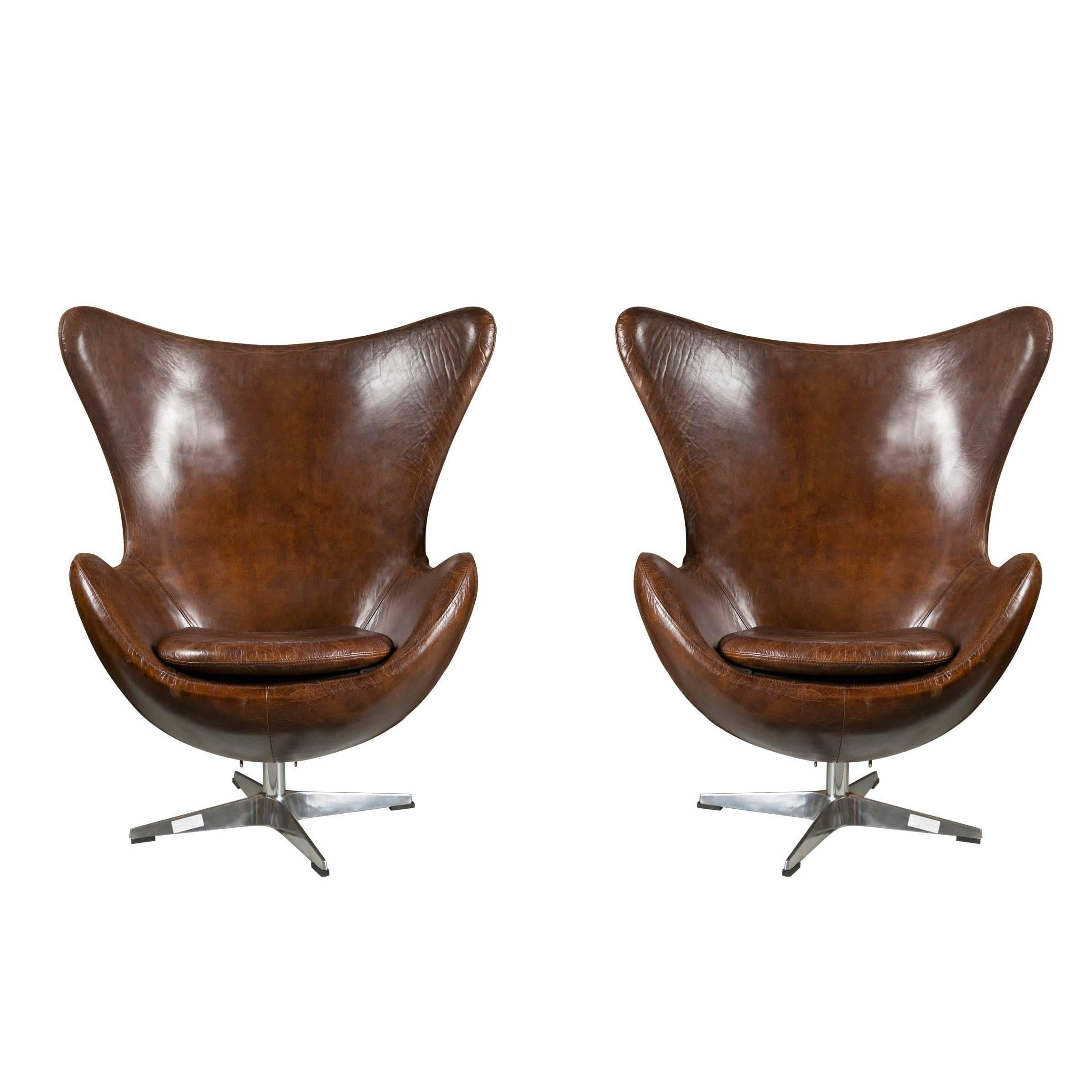 One Pair of Arne Jacobsen Style Egg Chairs
