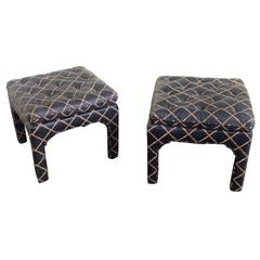 Pair of Square Tufted Benches 4