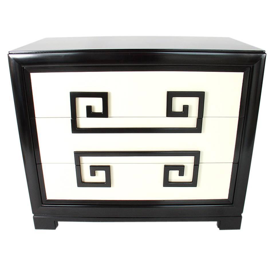 Mid-Century Modern Pair of Greek Key Dressers or Chests by Mid-Century Modern Pair of Greek Key Dressers or Chests by