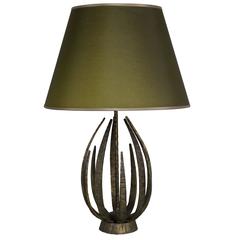Unusual Gilt Metal Table Lamp Unusual Gilt Metal Table Lamp
