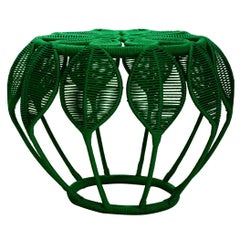 Ipê Stool Geometric Contemporary Brazilian Design in Metal and Handmade Fabric