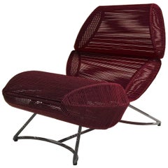 "Morototo" Outdoor Lounge Chair, Handmade in Naval Rope and Steel
